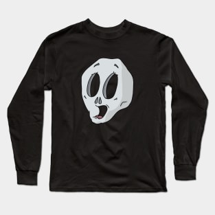 Cute Scared Skull Cartoon Long Sleeve T-Shirt